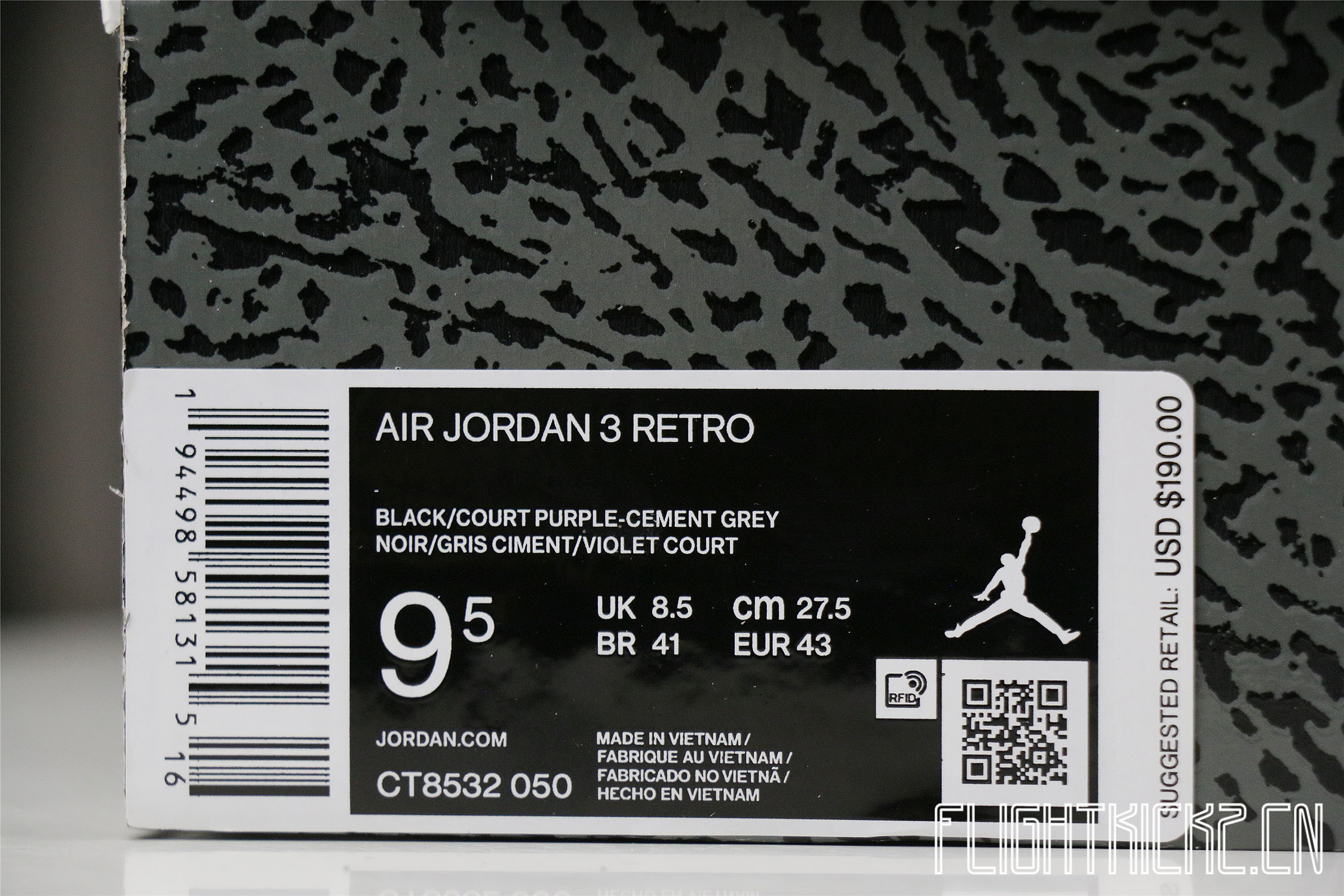 Jordan 3 Retro Court Purple