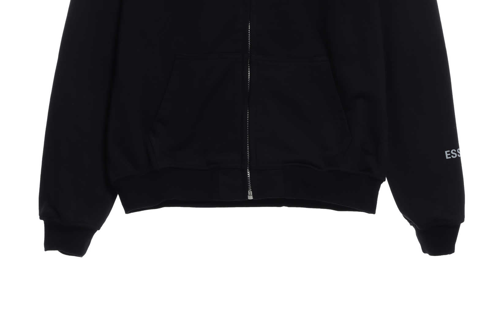 Double Line Back Silicone Lettering Zip Hoodie