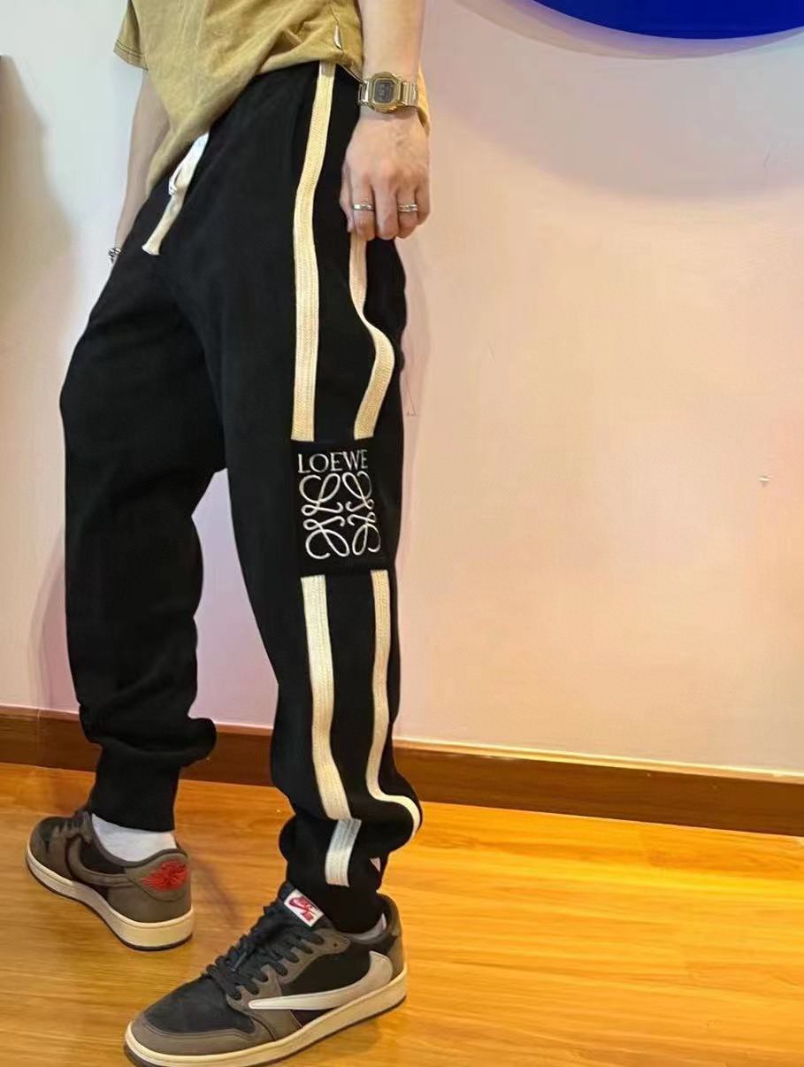 LOEVVE 22FW corduroy side logo letter embroidered sweatpants