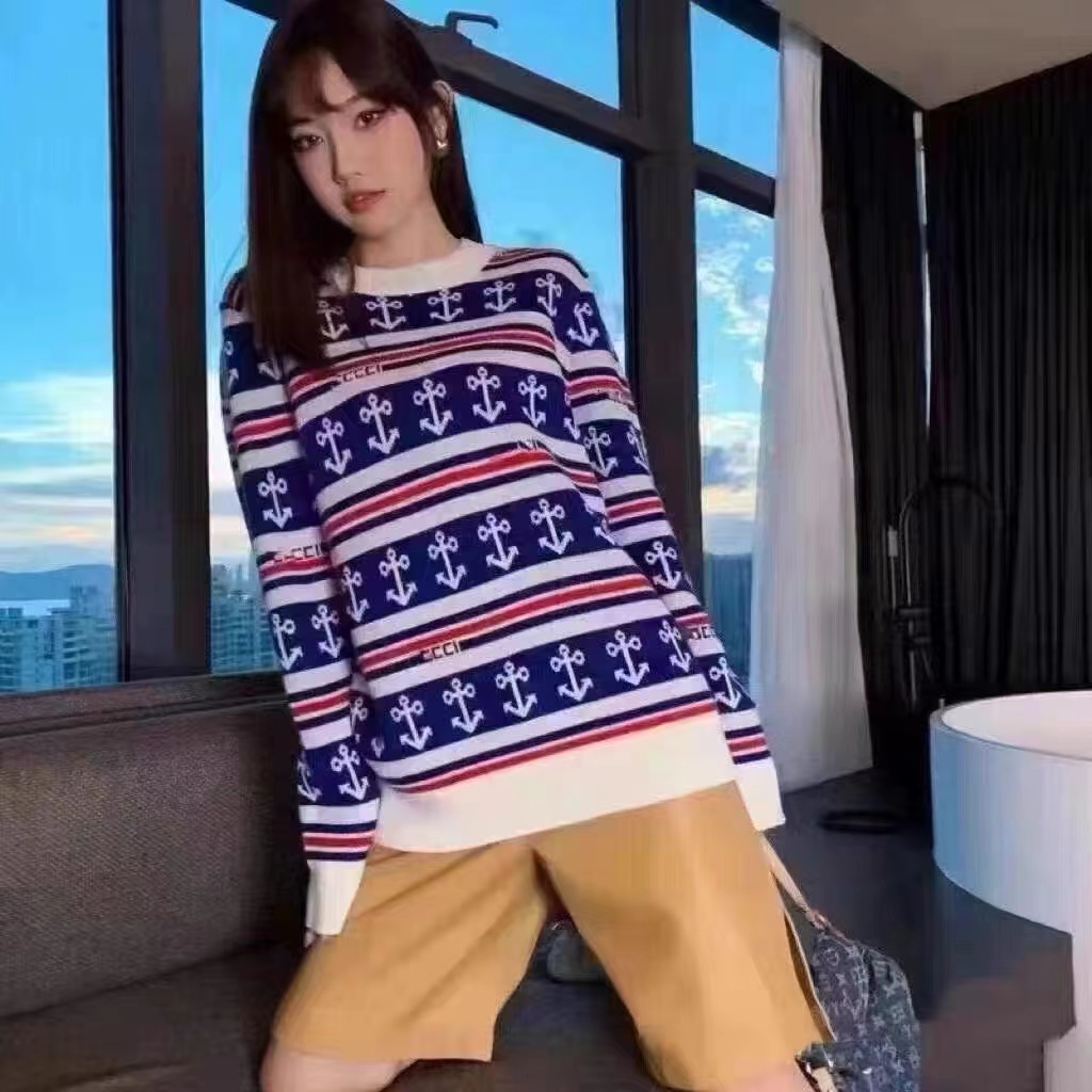 GUC1 guc anchor jacquard wool sweater