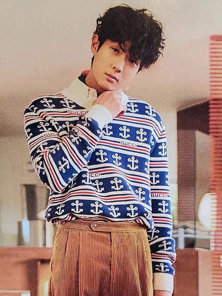 GUC1 guc anchor jacquard wool sweater
