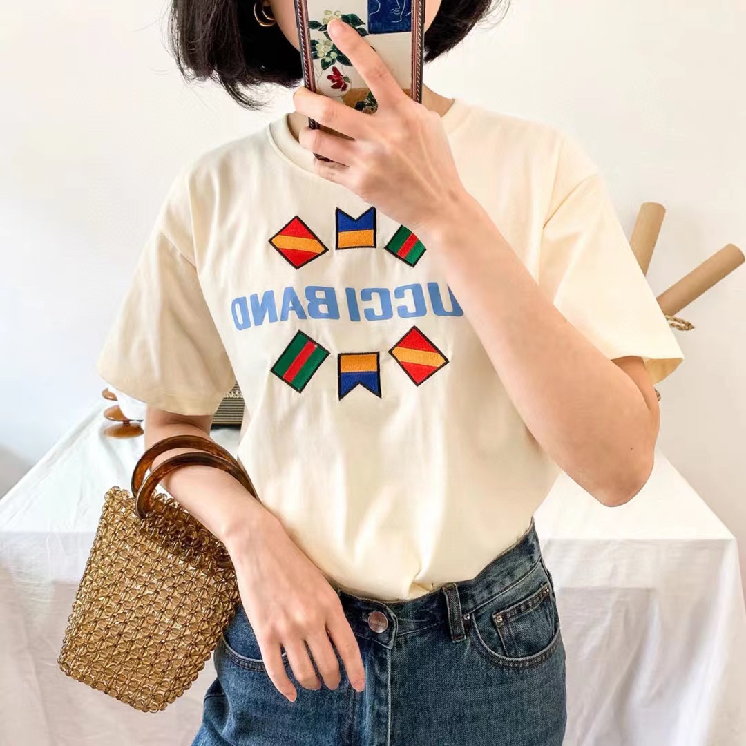 Guc1 BAND flag embroidery short sleeves