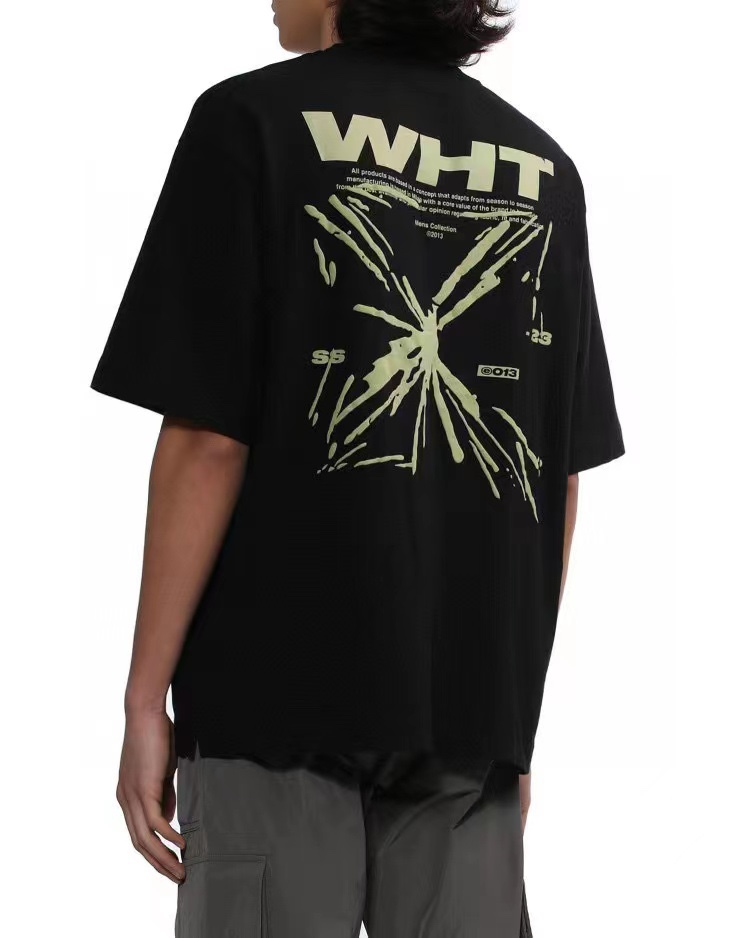 0W Sketch Splashed Ink Arrow Letter Short Sleeves