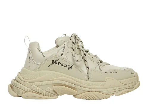 Balenciag* Wmns Triple S Sneaker ‘All Over Logo – Beige’
