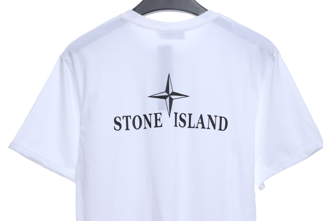 Stone island cross logo printing short sleeves