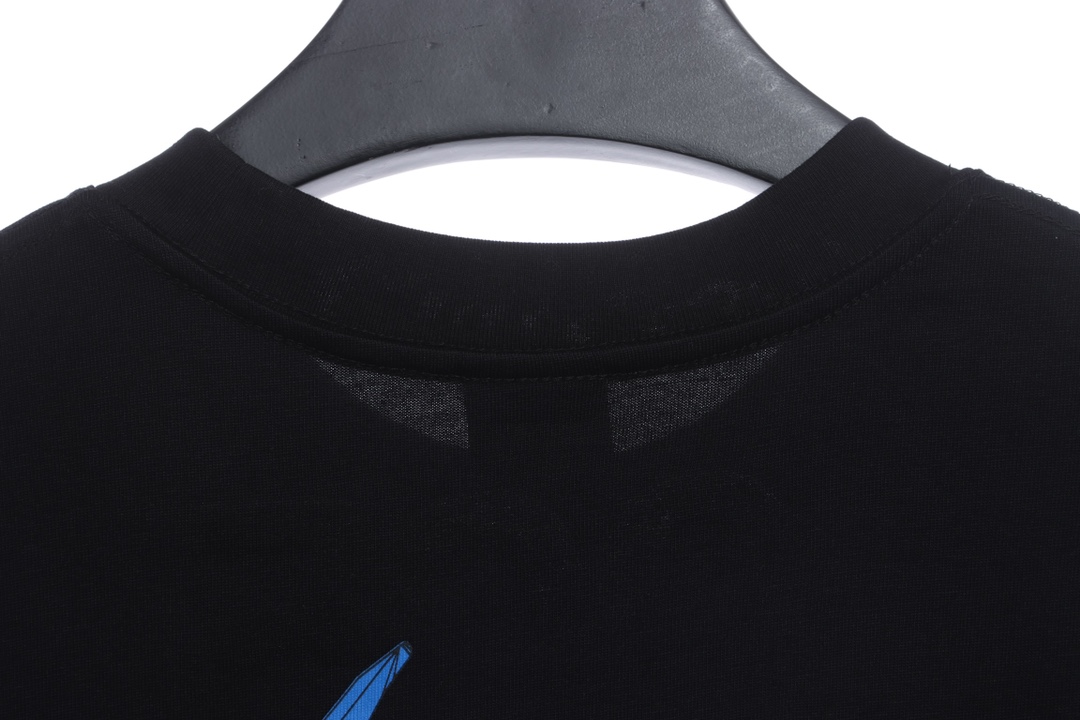 Nike co-OW asymmetrical hem letter printing short sleeves