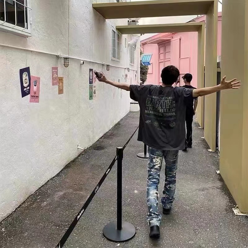 FAR.ARCHIVE White Letter Print Short Sleeve T-Shirt