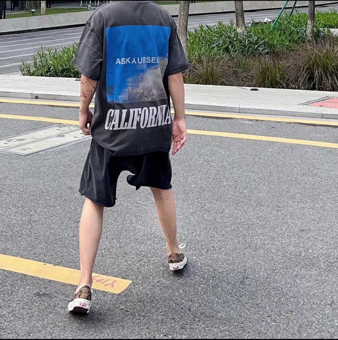 ASK Sky Symphony Reflective Letter Print Short Sleeves