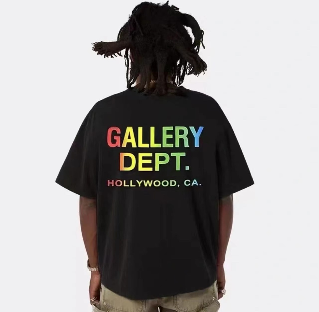 GALLERY DEPT retro gradient letter print short sleeves