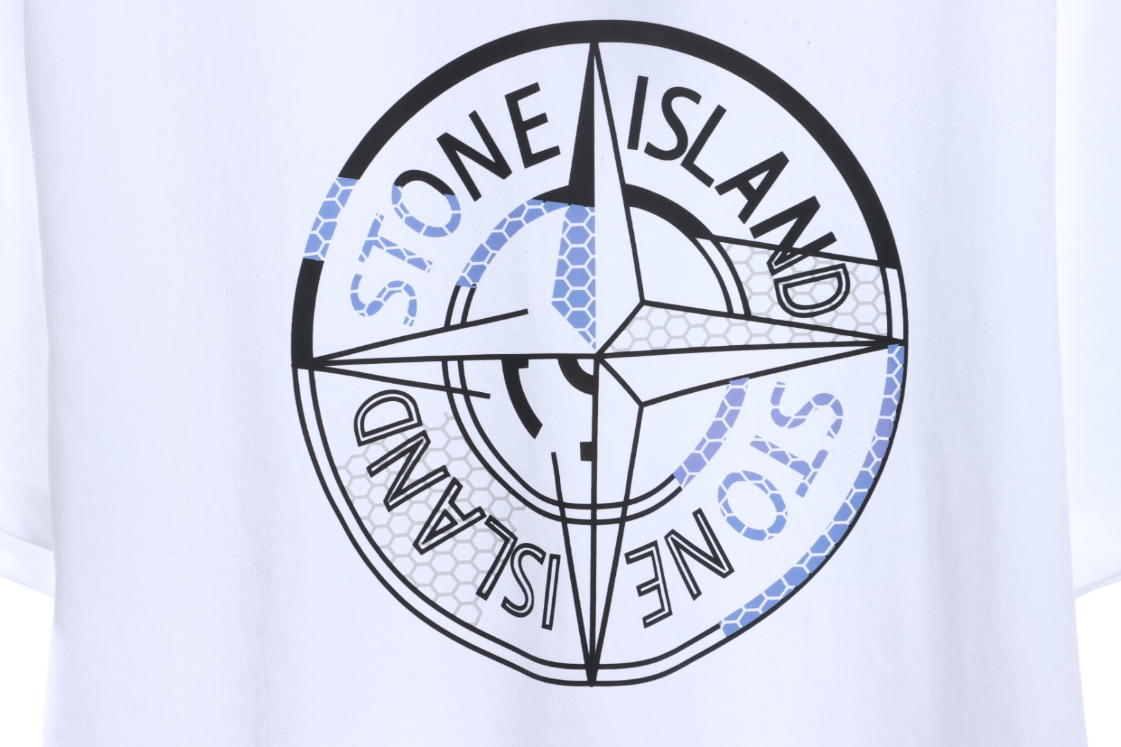 Stone Island Grid Compass Print Short Sleeve
