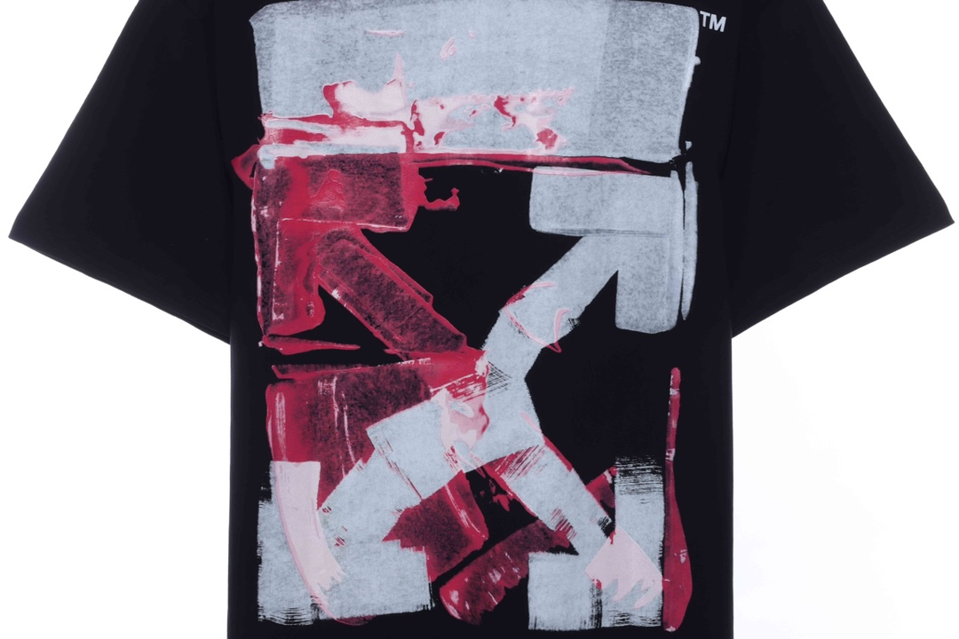 OW Acrylic Arrow Print Short Sleeve