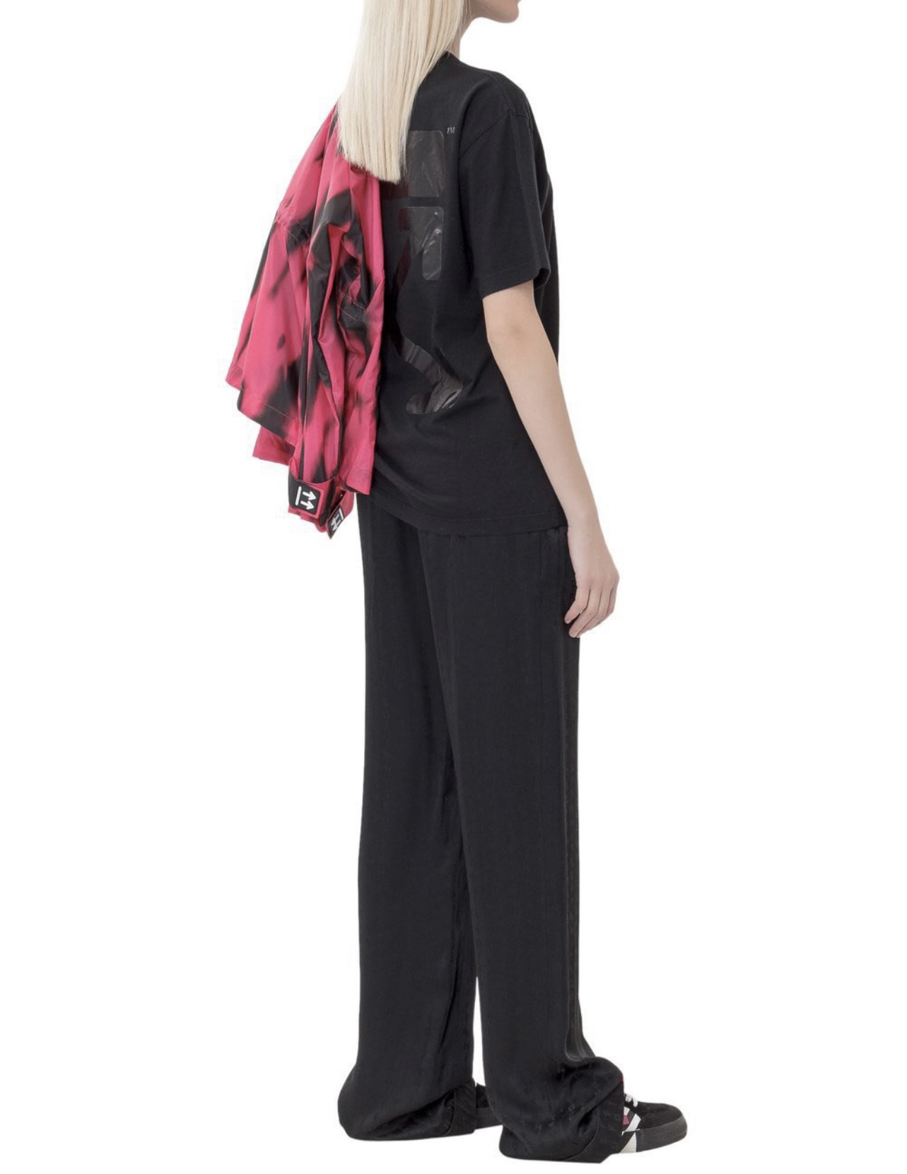 OW overlapping arrowhead pattern printing short sleeves