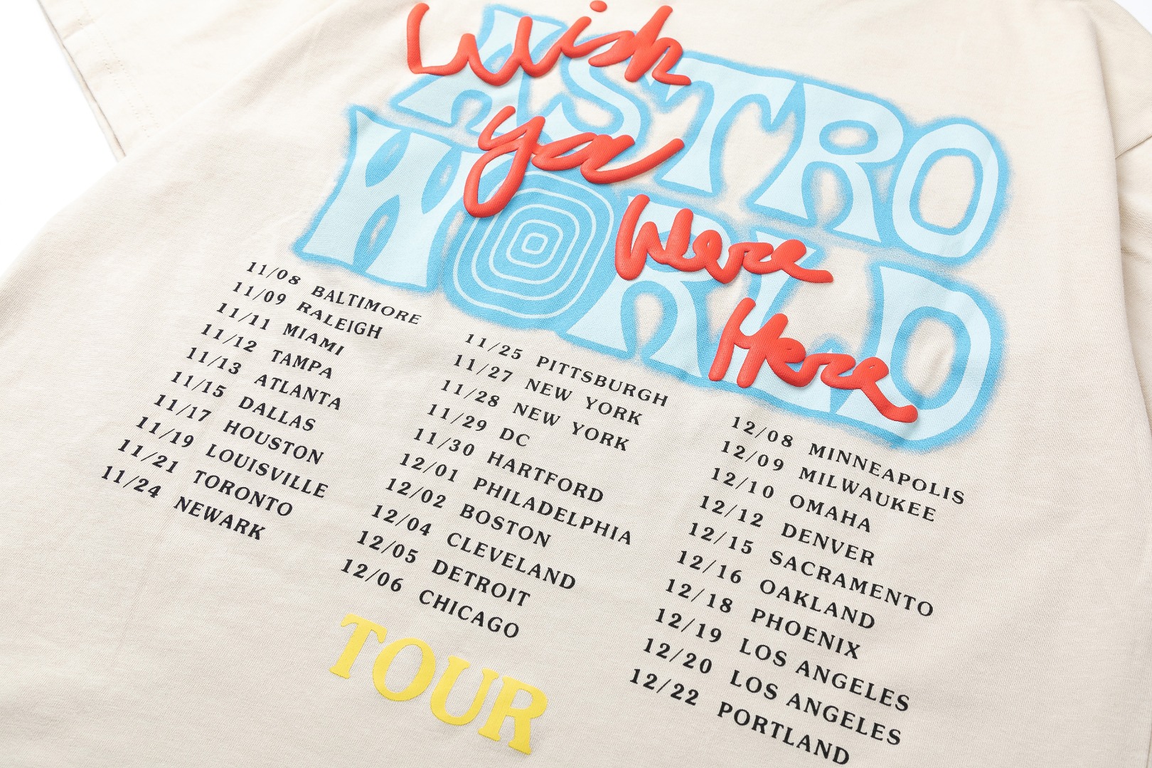 Travis Scott Letter lightning foam printing short sleeves