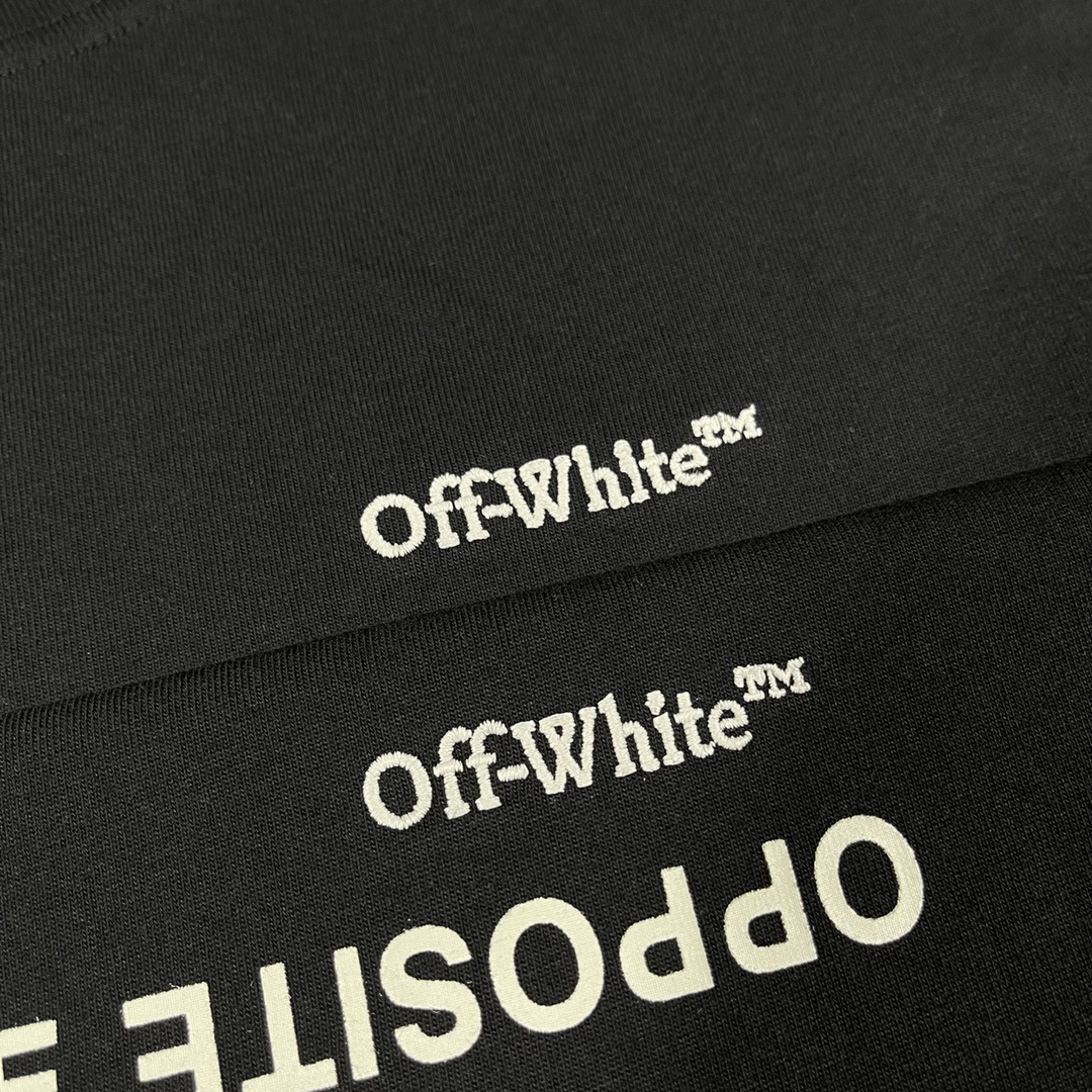 Ow reverse letter slogan short sleeves