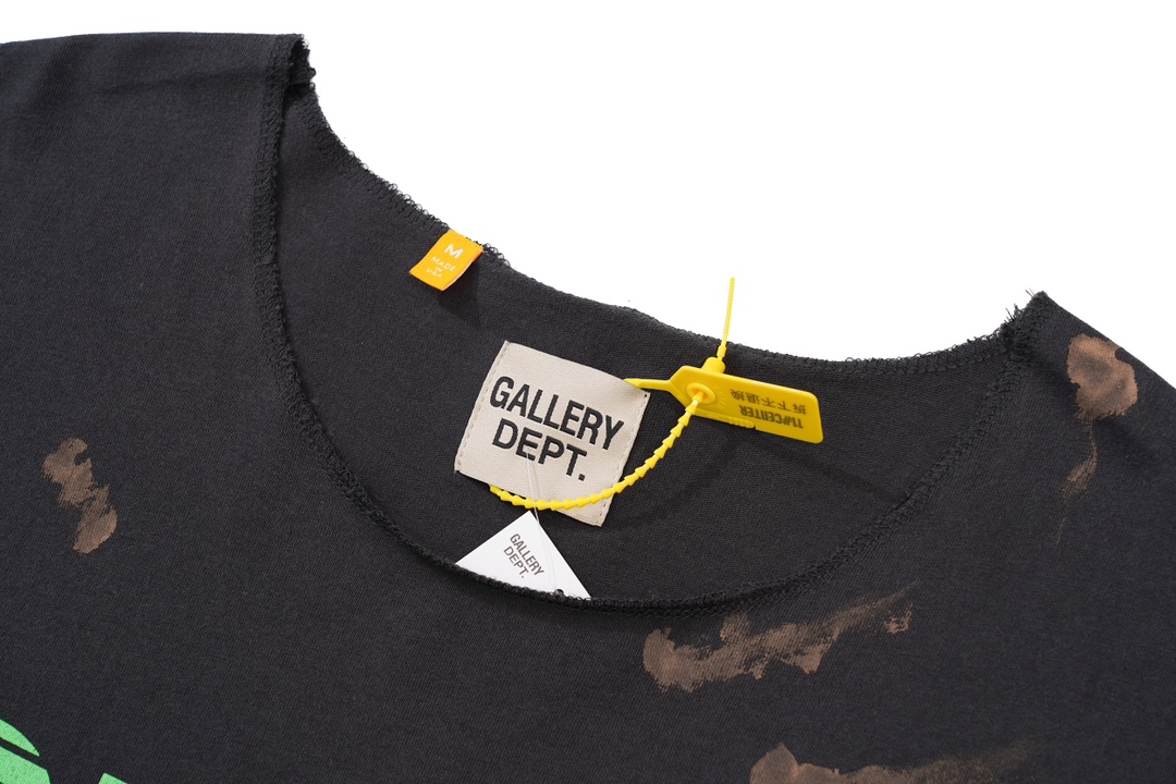 Gallery Dep Make old sleeveless shoulder color letter printed short-sleeved T-shirts