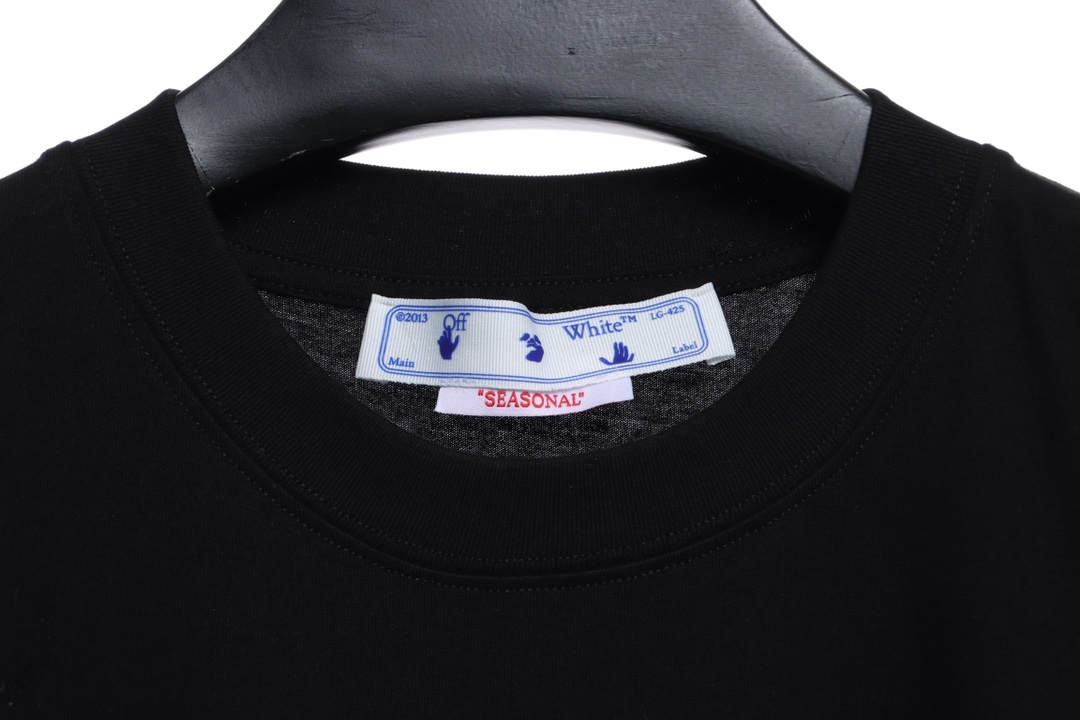 OW embroidery flocking print pattern short sleeve