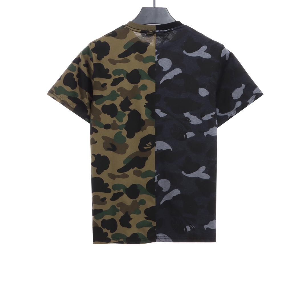 BAPE color matching camouflage shark mouth print short sleeves
