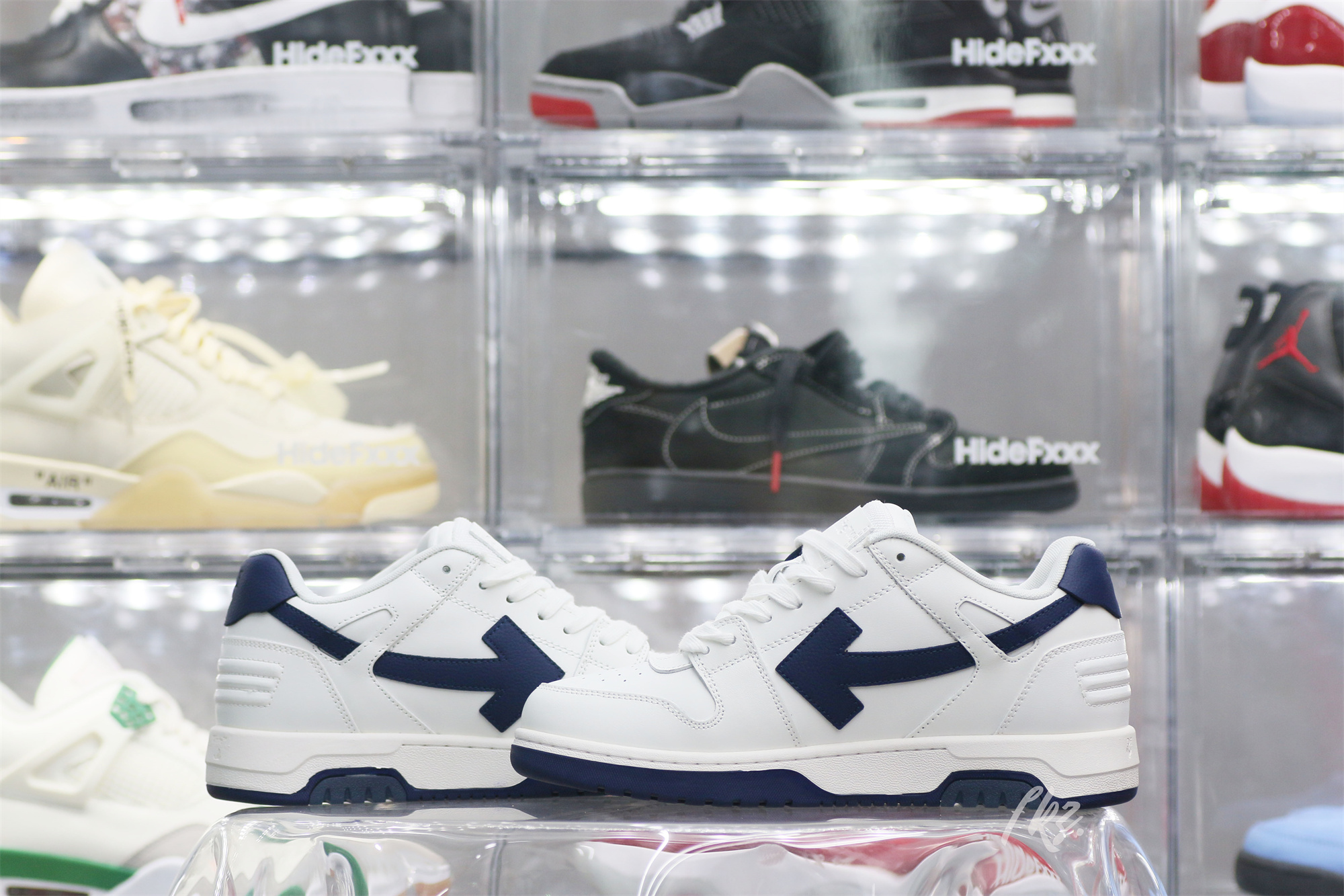 Off-White White Navy Blue Out Of Office Sneaker