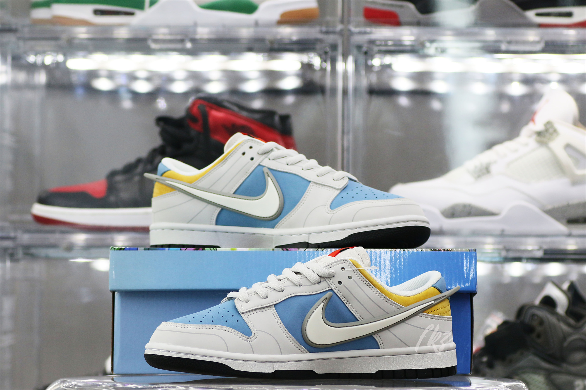 Nike SB Dunk Low & Athena Sail Blun White Grey