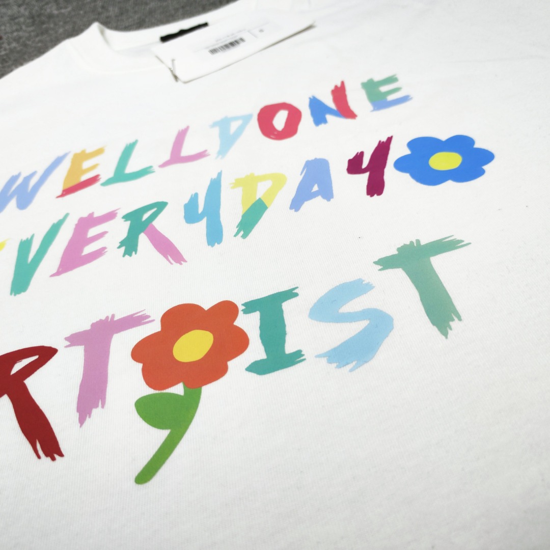 WE11D0NETRACK New Colorful Hand-Painted Graffiti T-Shirt