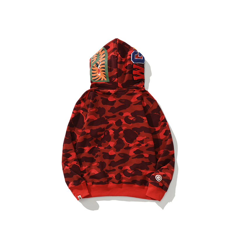 Bape Camo Tiger Shark Wide Full Zip Double Hoodie