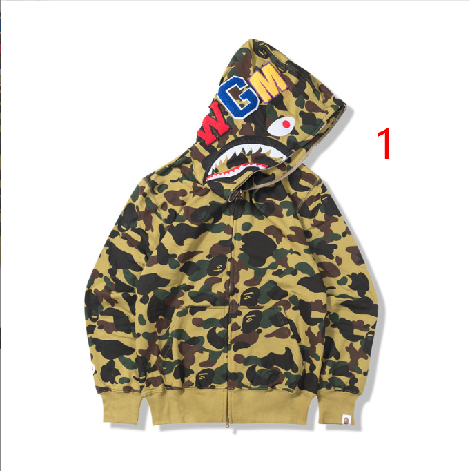 BAPE Classic Shark Mouth Camouflage Zip Hoodie