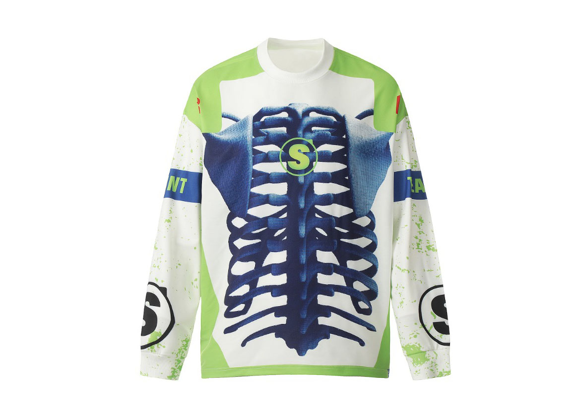 Saint Mich@el Tears Full Print Long Sleeve White Blue Bone