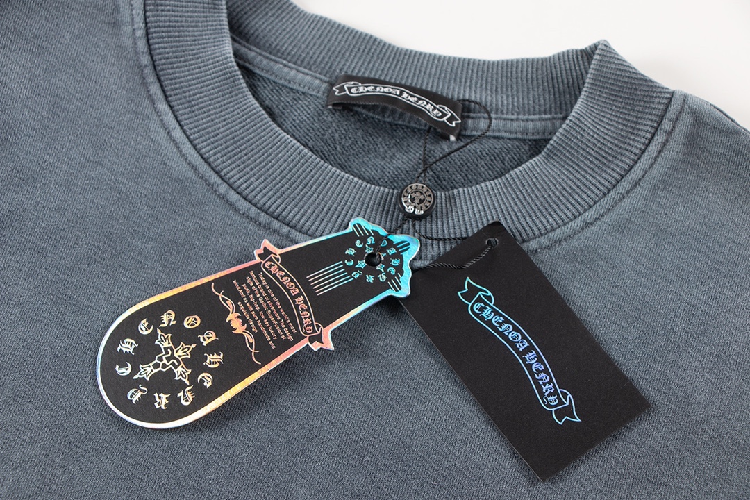 Ch*0me He**ts latest basic crewneck sweatshirt gray/pink