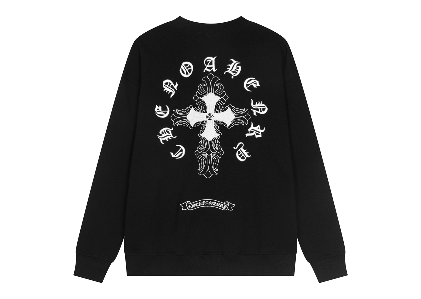 Ch*0me He**ts latest basic crewneck sweatshirt black/white