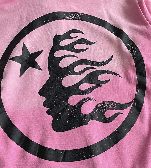 Hell$tar Studios vintage washed hoodie Pink
