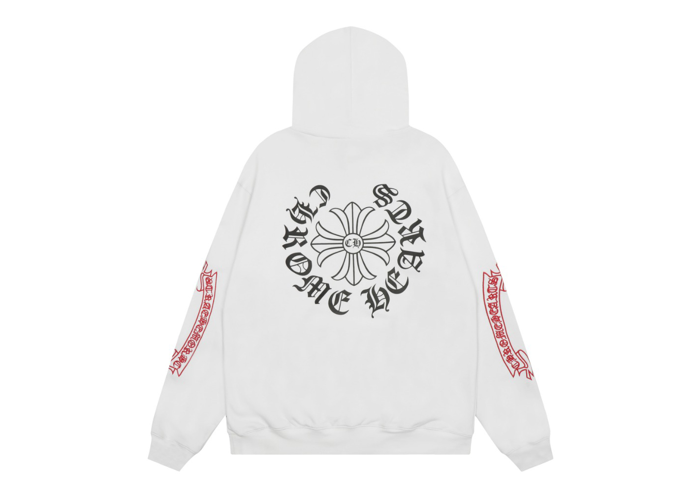 Ch*0me He**ts embroidered and printed heavy-duty hoodie in white
