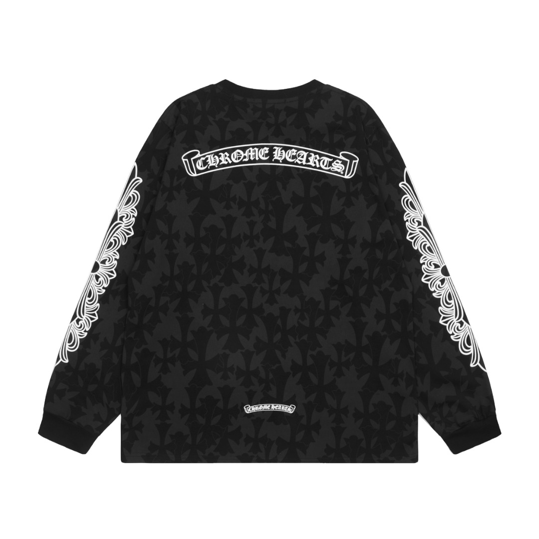 Ch*0me He**ts embroidered and printed long-sleeve t-shirt in black