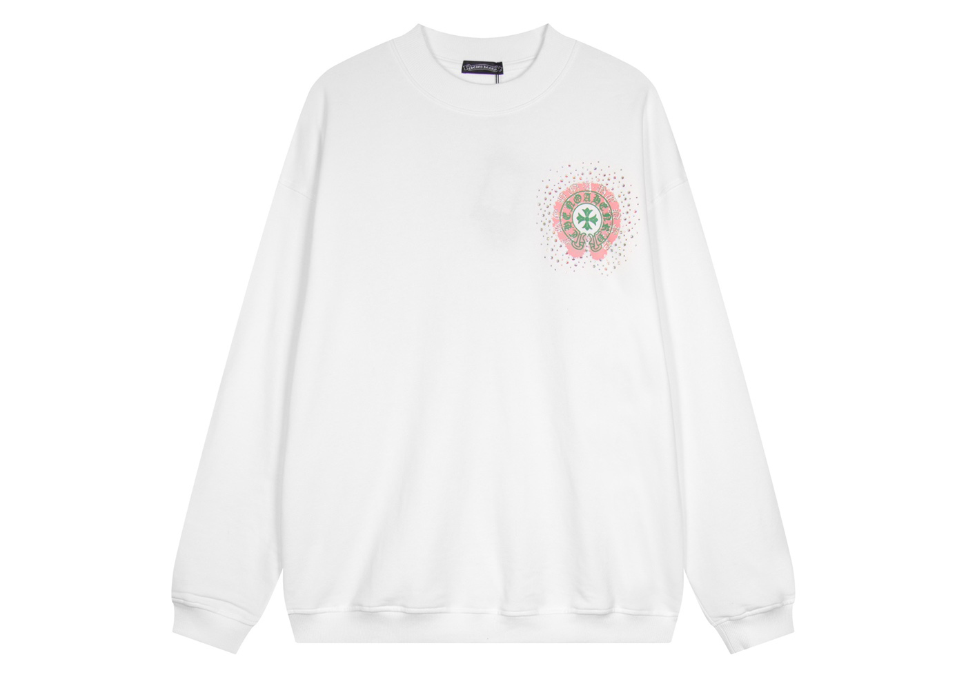 Ch*0me He**ts latest heavy-weight basic crewneck sweatshirt in white
