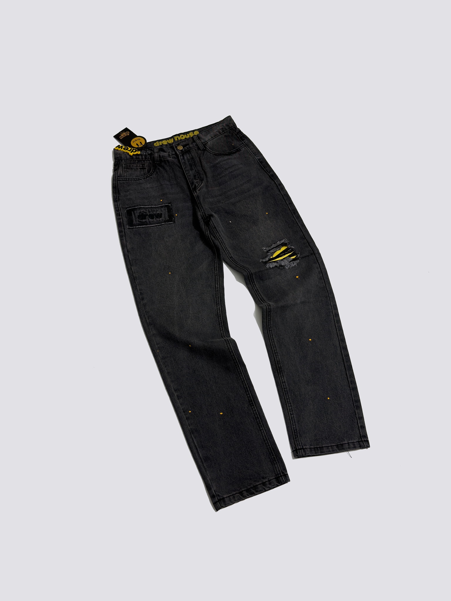 Drew House Broken Hole Washed Splash Ink Jeans