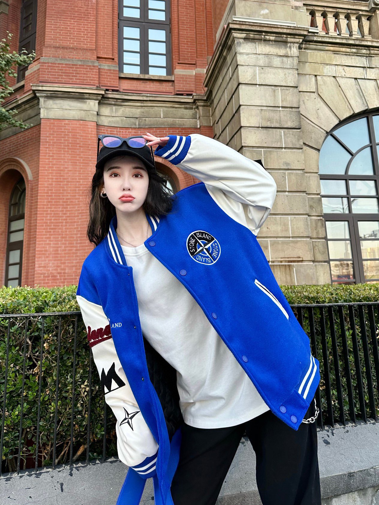 Stone 1Sland stone island splicing baseball tweed jacket