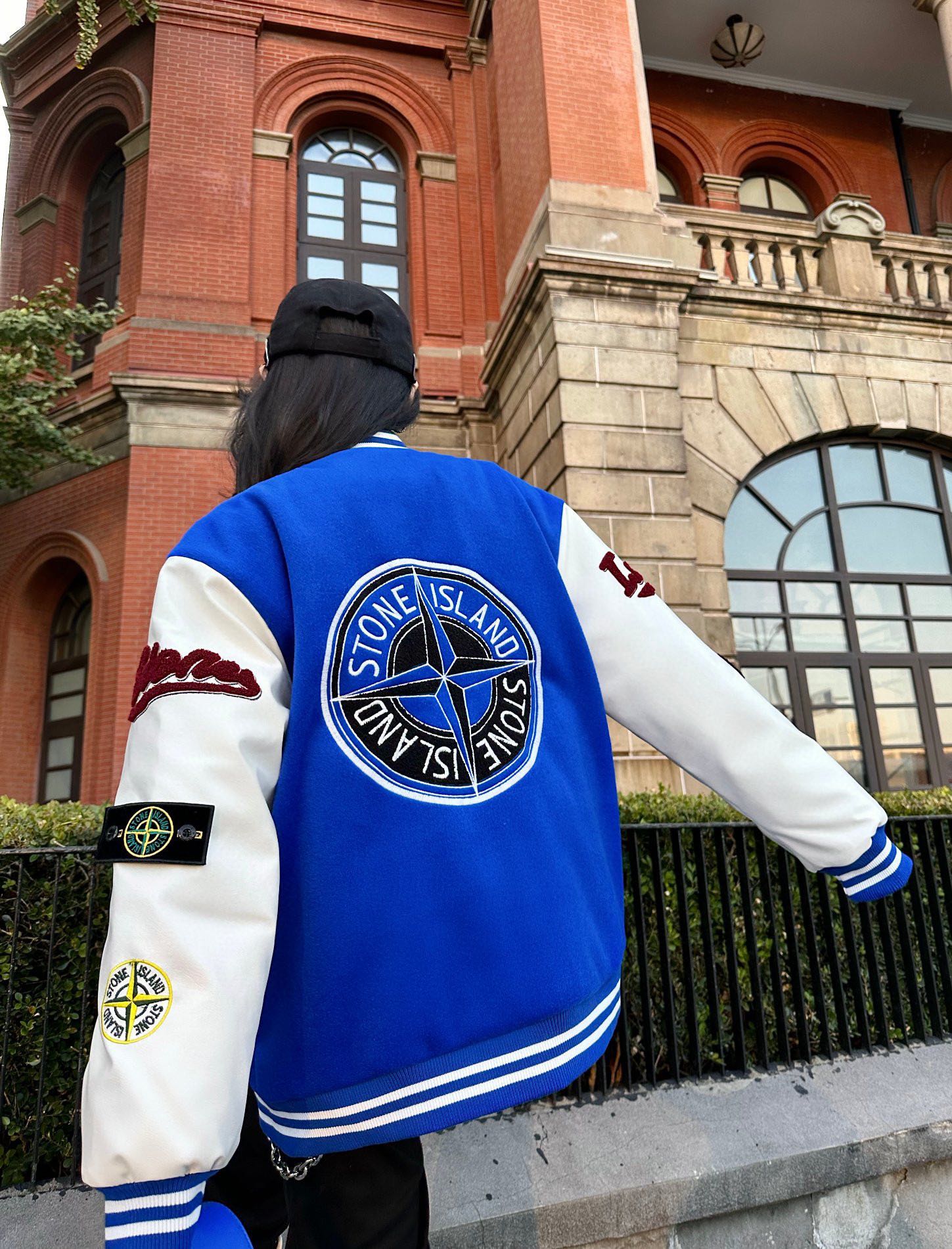 Stone 1Sland stone island splicing baseball tweed jacket