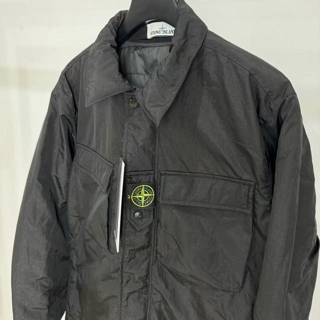 Stone 1sland Single-breasted cotton jacket